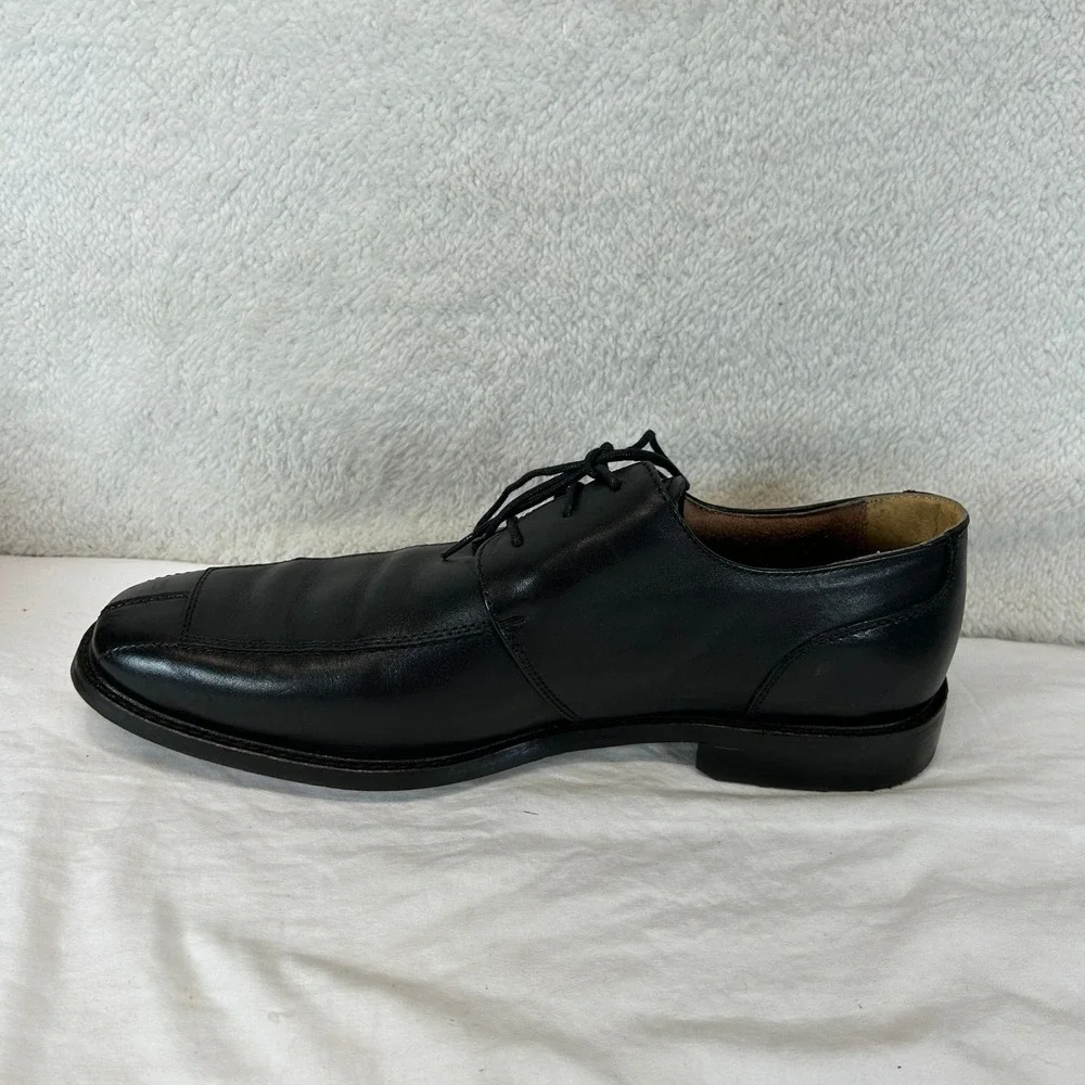 Florsheim Flor 3 Eye Blu‎ Mens Black Leather Square Toe Dress Shoes 11 D 4161-06